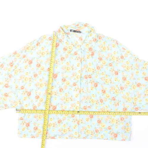 Zara Women’s Multicoloured Floral Cropped Button-Up Shirt Size 12