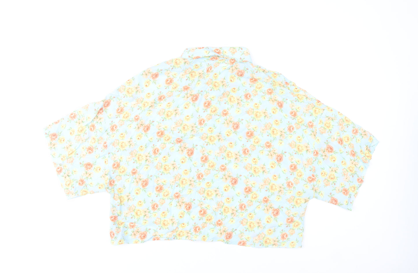 Zara Women’s Multicoloured Floral Cropped Button-Up Shirt Size 12