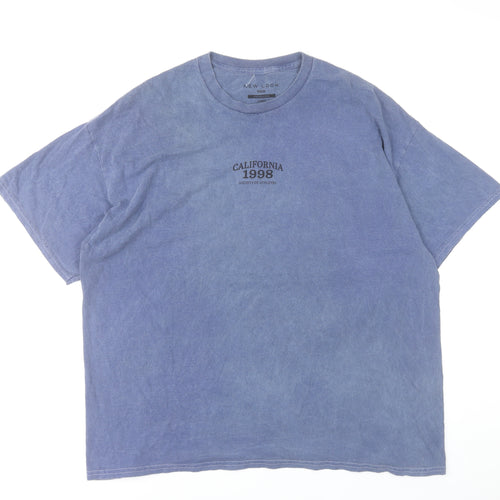 New Look Men Blue California 1998 Crew Neck Cotton T-Shirt Size L