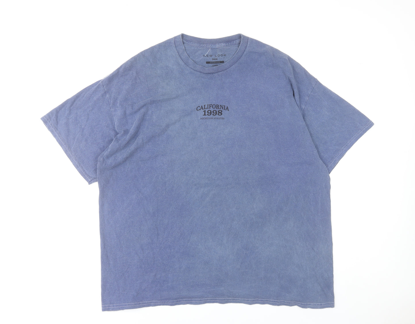 New Look Men Blue California 1998 Crew Neck Cotton T-Shirt Size L