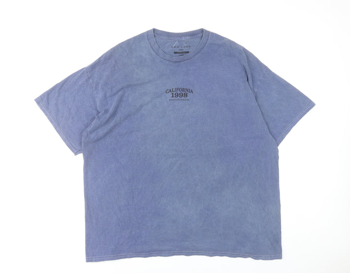 New Look Men Blue California 1998 Crew Neck Cotton T-Shirt Size L