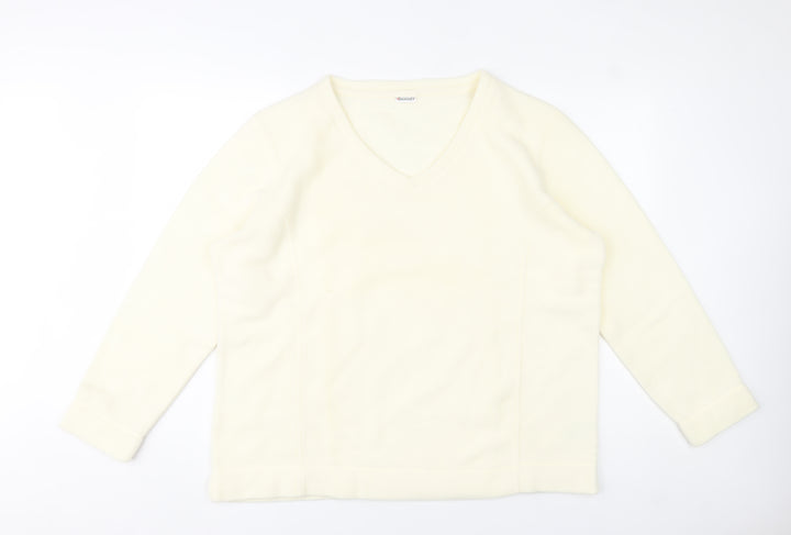 Damart Women Ivory Fleece Pullover Sweatshirt UK 18/20 L