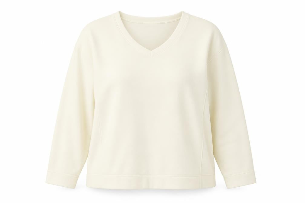 Damart Women Ivory Fleece Pullover Sweatshirt UK 18/20 L