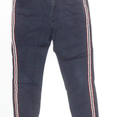Zara Women’s Blue Skinny Stripe Jeans Size 10 Slim Fit Denim