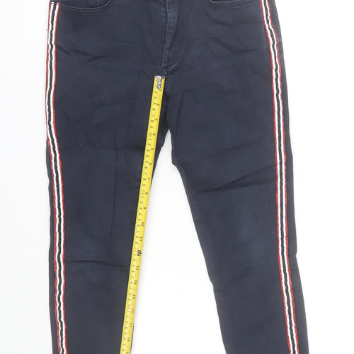 Zara Women’s Blue Skinny Stripe Jeans Size 10 Slim Fit Denim