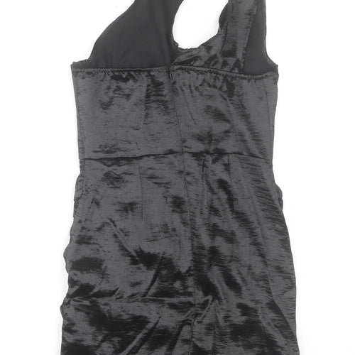 Boohoo Women’s Black One Shoulder Ruched Bodycon Dress UK 10