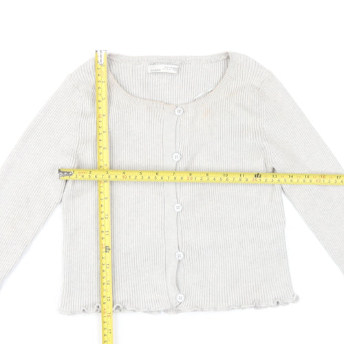 Pull&Bear Women's Beige Slim Fit Knit Cardigan Size S