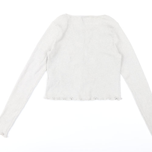 Pull&Bear Women's Beige Slim Fit Knit Cardigan Size S