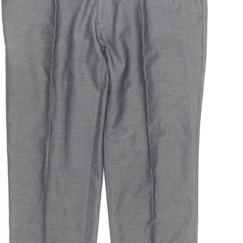 Daniel Grahame Men's Grey 42S Regular Fit Dress Trousers