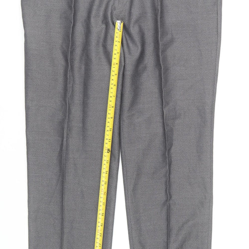 Daniel Grahame Men's Grey 42S Regular Fit Dress Trousers