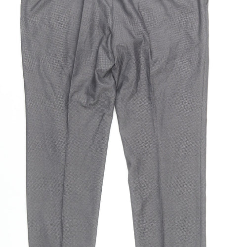 Daniel Grahame Men's Grey 42S Regular Fit Dress Trousers