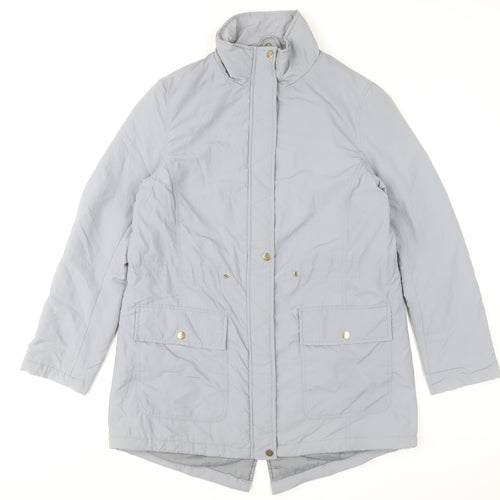 Anthology Women’s Grey Parka Jacket Size 12 Nylon Mid-Length