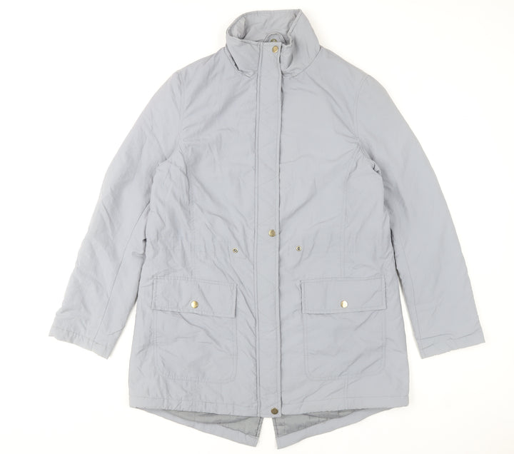 Anthology Women’s Grey Parka Jacket Size 12 Nylon Mid-Length