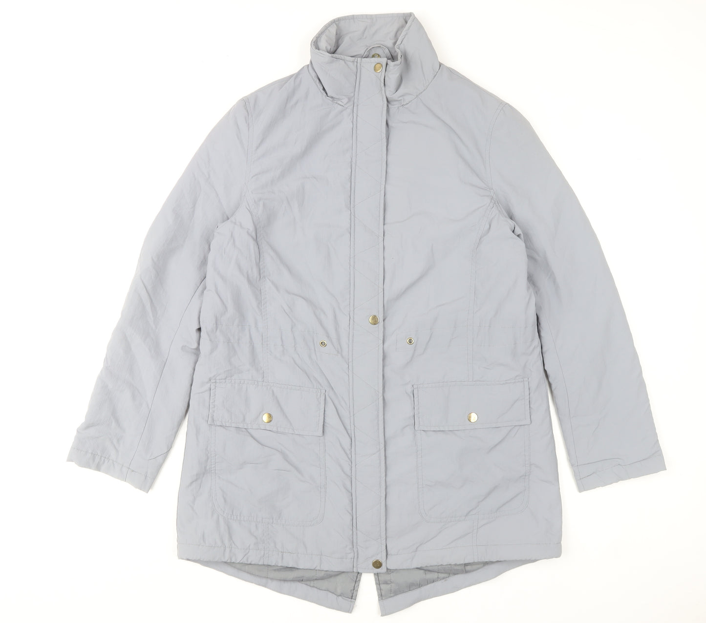 Anthology Women’s Grey Parka Jacket Size 12 Nylon Mid-Length