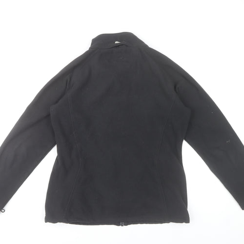 One Earth Women's Black Fleece Zip Jacket Size 12 Outdoor Warm Layer