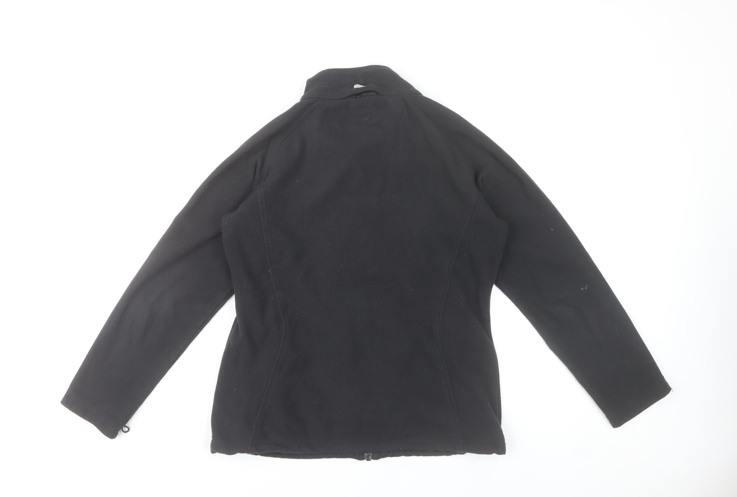 One Earth Women's Black Fleece Zip Jacket Size 12 Outdoor Warm Layer