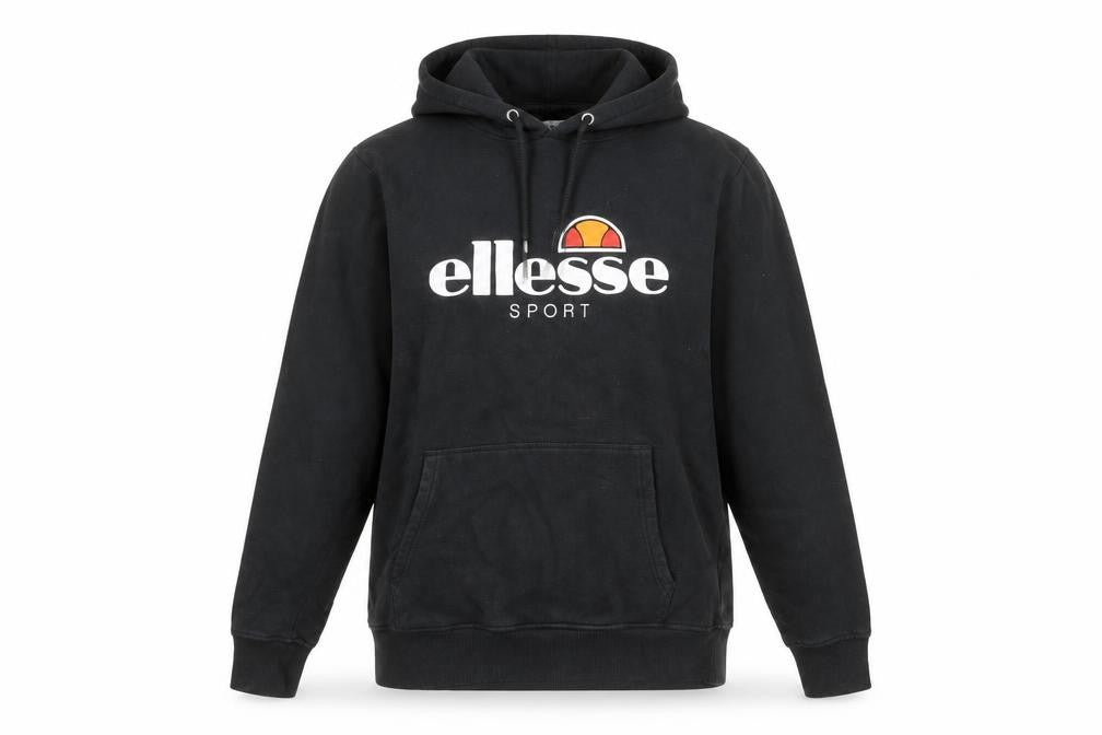 Ellesse Womens Black Hoodie UK 14 Pullover Cotton Blend Sport Sweatshirt