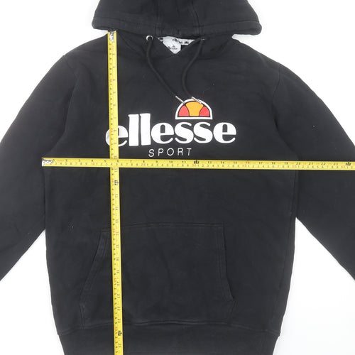 Ellesse Womens Black Hoodie UK 14 Pullover Cotton Blend Sport Sweatshirt