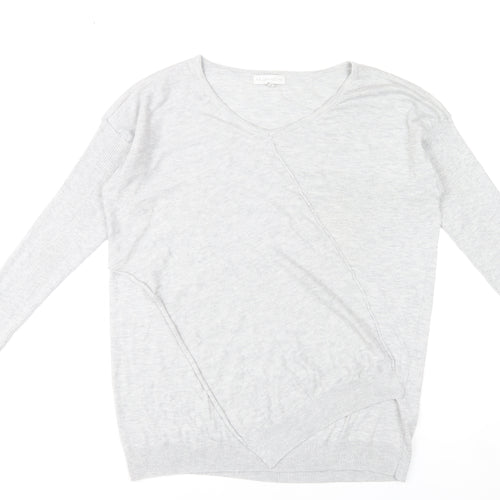 RJR John Rocha Women’s Grey Size 16 V-Neck Long Sleeve Pullover Jumper