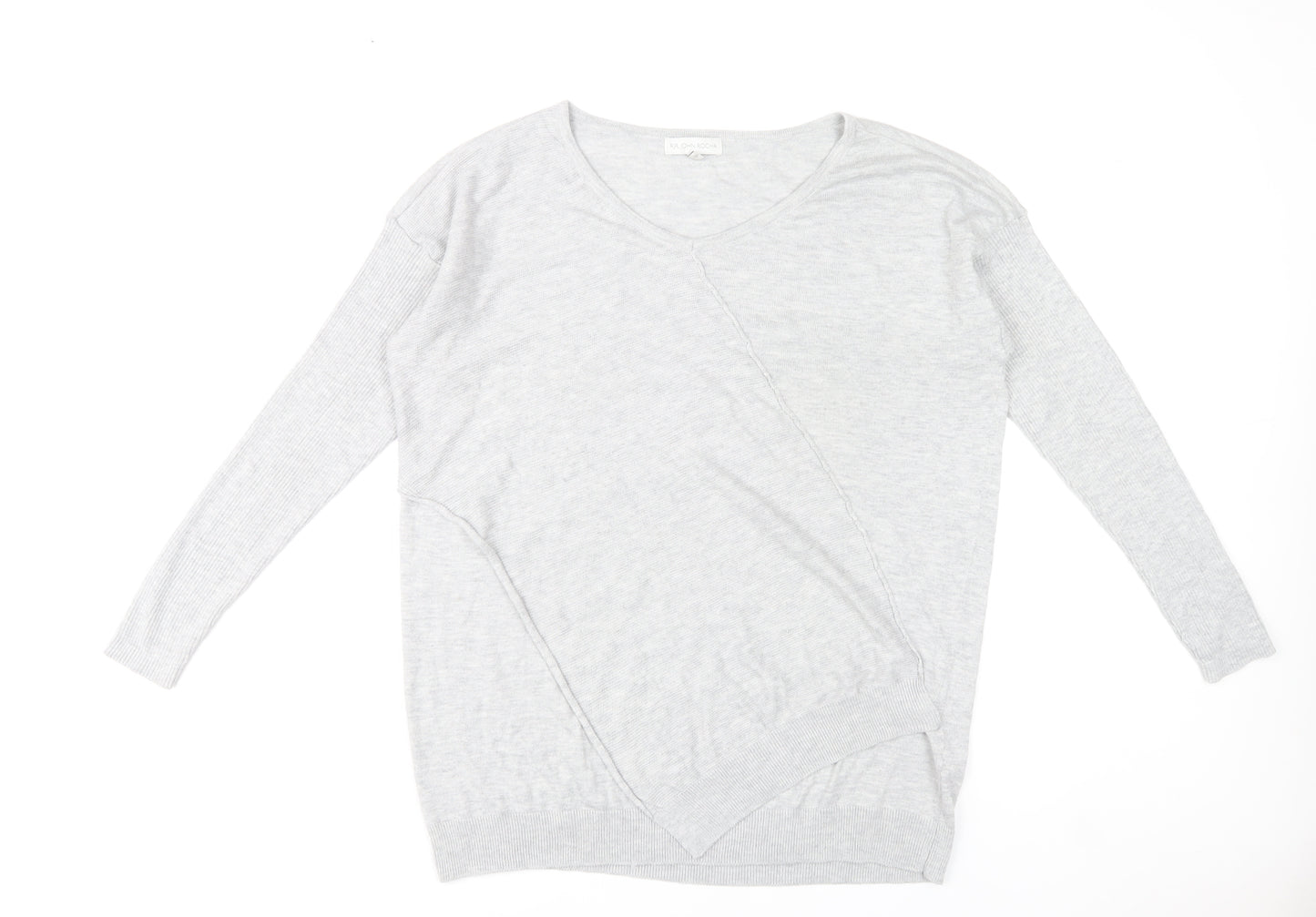 RJR John Rocha Women’s Grey Size 16 V-Neck Long Sleeve Pullover Jumper