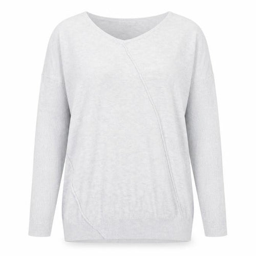 RJR John Rocha Women’s Grey Size 16 V-Neck Long Sleeve Pullover Jumper