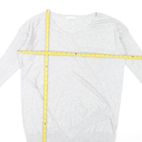 RJR John Rocha Women’s Grey Size 16 V-Neck Long Sleeve Pullover Jumper