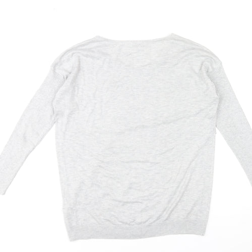 RJR John Rocha Women’s Grey Size 16 V-Neck Long Sleeve Pullover Jumper