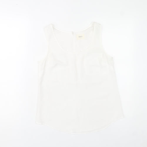 Oasis Women’s White Sleeveless Chiffon Tank Top Size 10