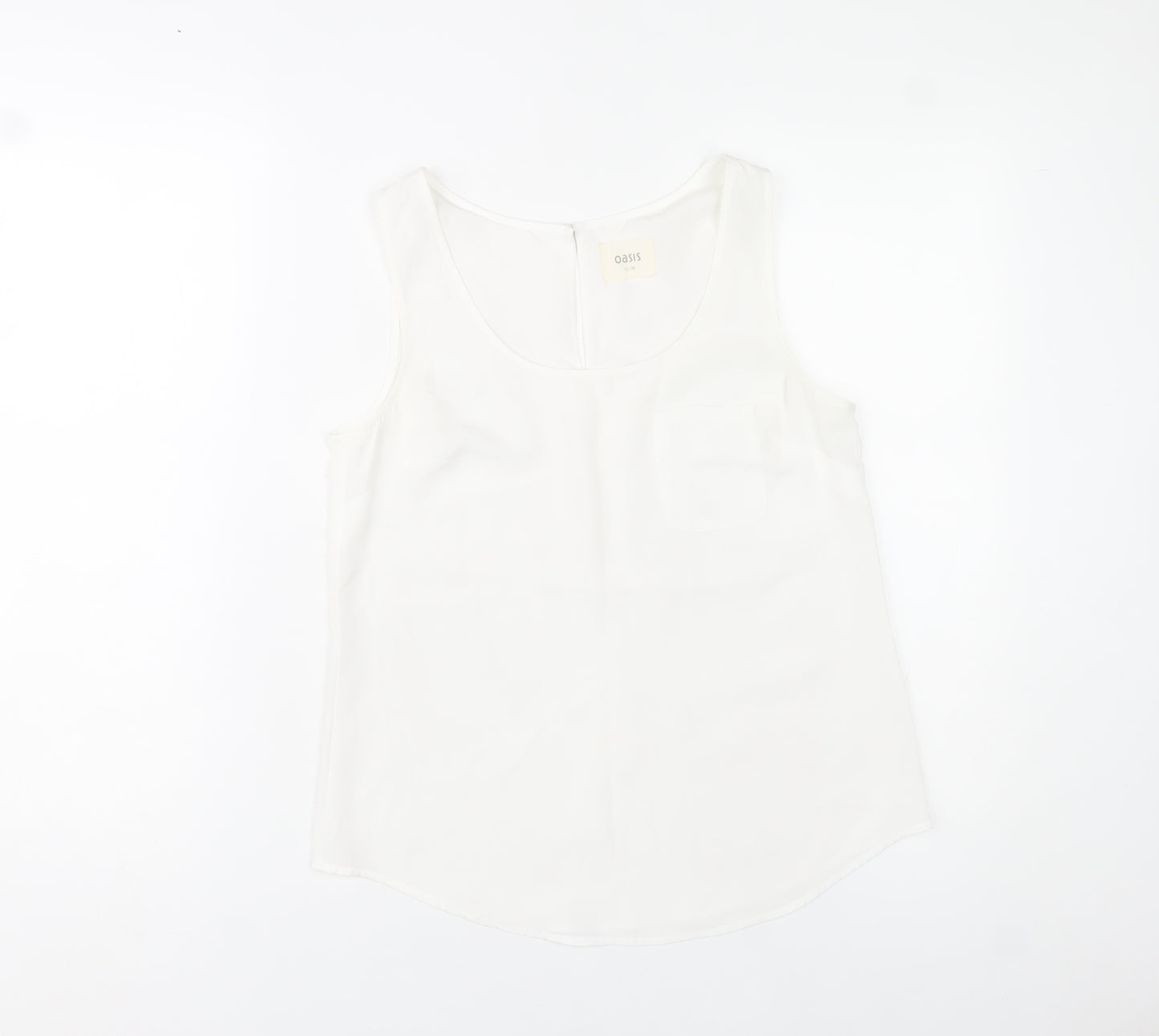 Oasis Women’s White Sleeveless Chiffon Tank Top Size 10