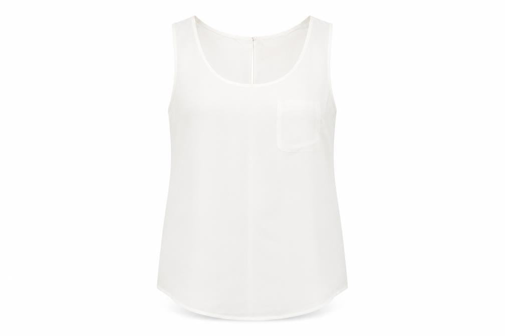 Oasis Women’s White Sleeveless Chiffon Tank Top Size 10