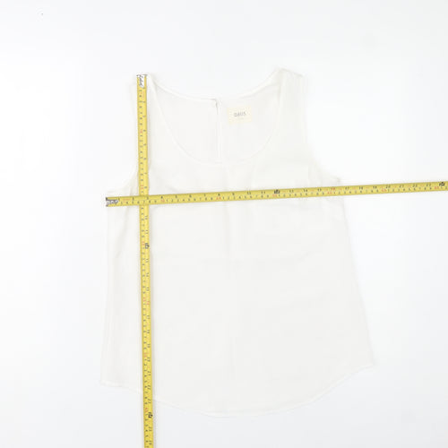 Oasis Women’s White Sleeveless Chiffon Tank Top Size 10
