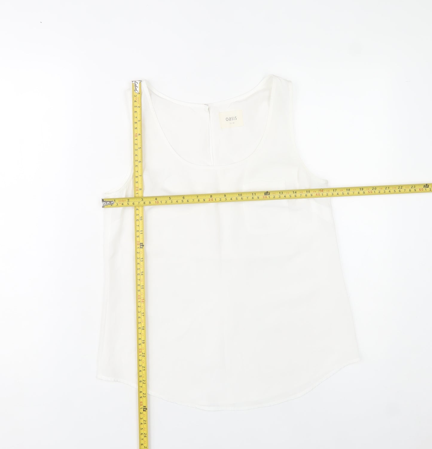Oasis Women’s White Sleeveless Chiffon Tank Top Size 10