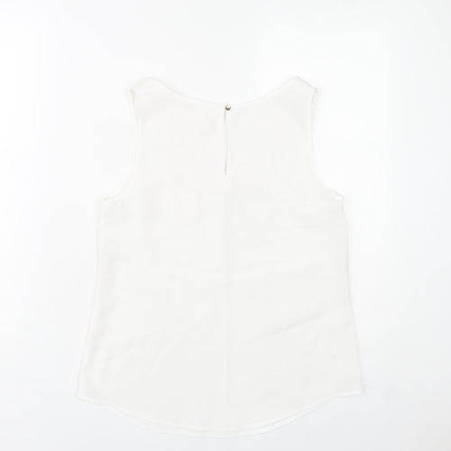 Oasis Women’s White Sleeveless Chiffon Tank Top Size 10