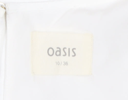 Oasis Women’s White Sleeveless Chiffon Tank Top Size 10
