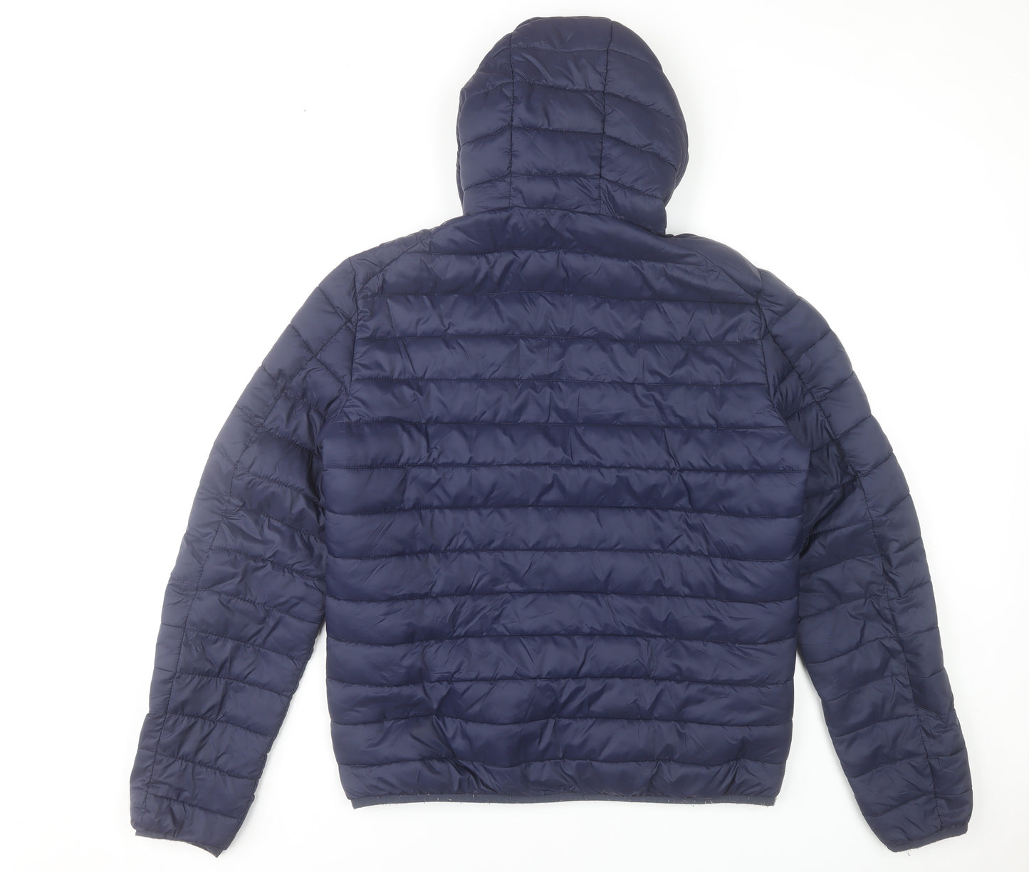 St. Bernard Men’s Blue Puffer Jacket L 41-43" Hooded Lightweight