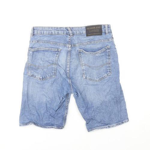 Pull&Bear Men's Blue Denim Distressed Shorts Size 32 Regular Fit