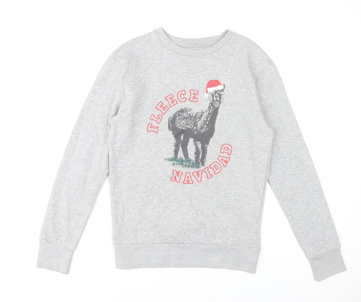 Dunnes Stores Men's Grey Christmas Sweatshirt XS Crew Neck Pullover