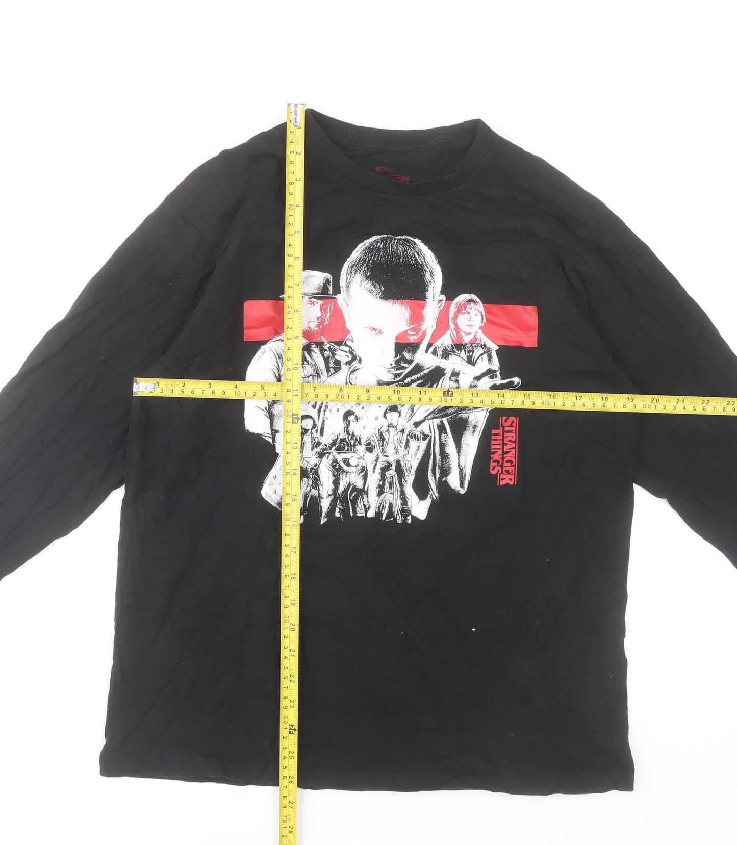 Netflix Stranger Things Black Long Sleeve Women's T-Shirt Size L