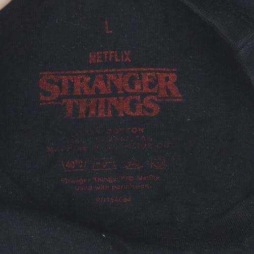 Netflix Stranger Things Black Long Sleeve Women's T-Shirt Size L