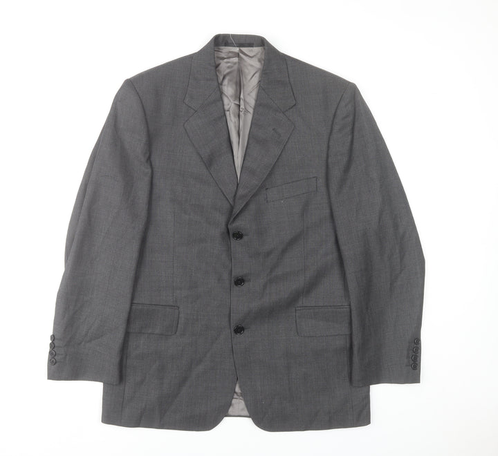 Austin Reed Men’s Grey Wool Blazer Jacket 40 Regular Classic Fit