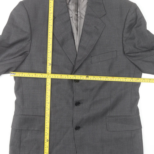 Austin Reed Men’s Grey Wool Blazer Jacket 40 Regular Classic Fit