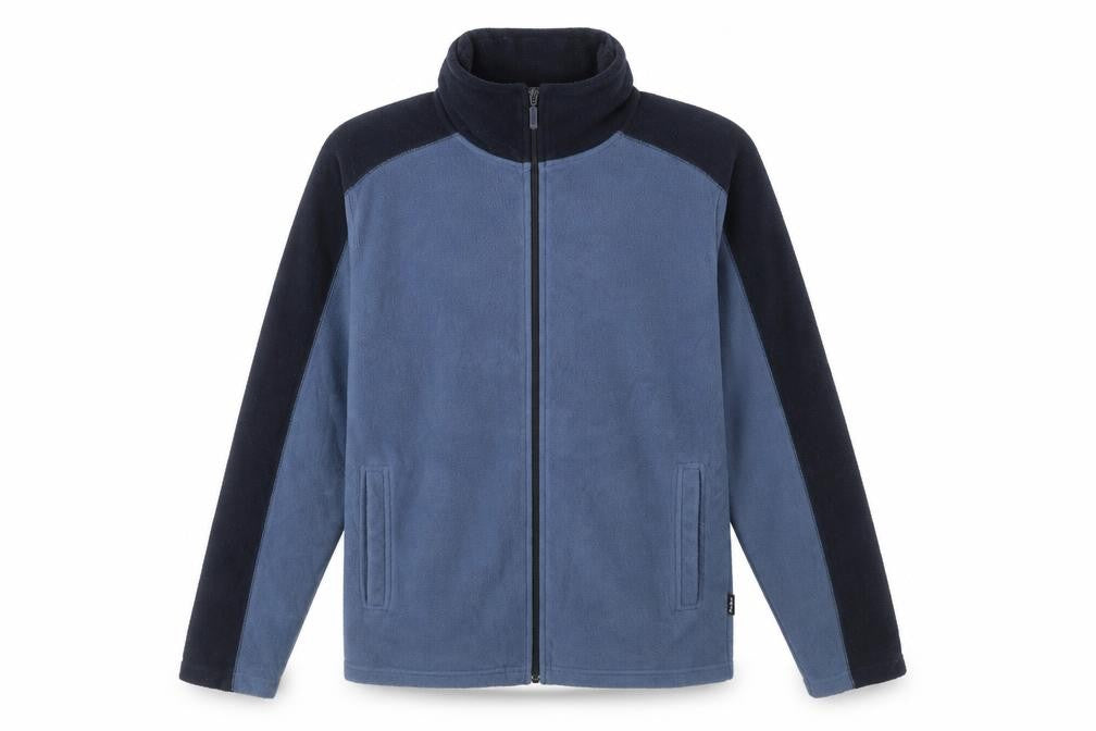 Front view of Peter Storm Men's Blue Fleece Full Zip Jacket, size S