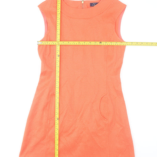 Closet Women’s Orange Shift Dress Size 14 Sleeveless Knee Length
