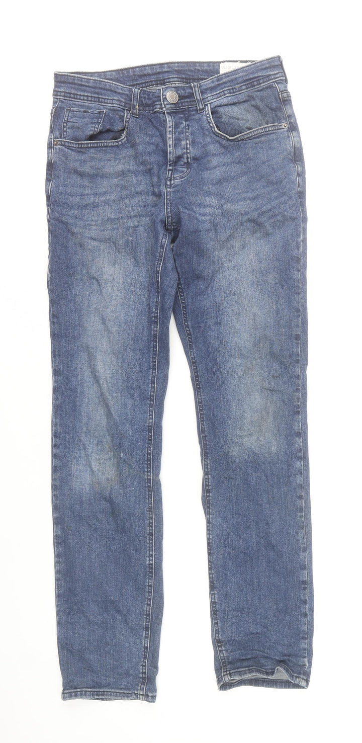 Denim Co. Men's Blue Straight Jeans W30 L32 Cotton Blend