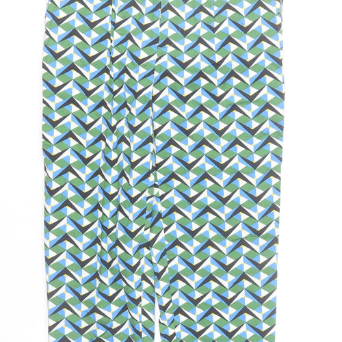 Zara Women Multicoloured Geometric Cropped Trousers Size 10