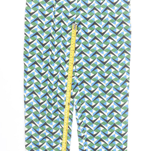 Zara Women Multicoloured Geometric Cropped Trousers Size 10