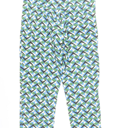 Zara Women Multicoloured Geometric Cropped Trousers Size 10
