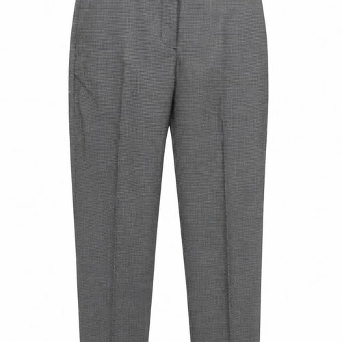 Zara Womens Grey Check Slim Fit Straight Leg Trousers Size 12