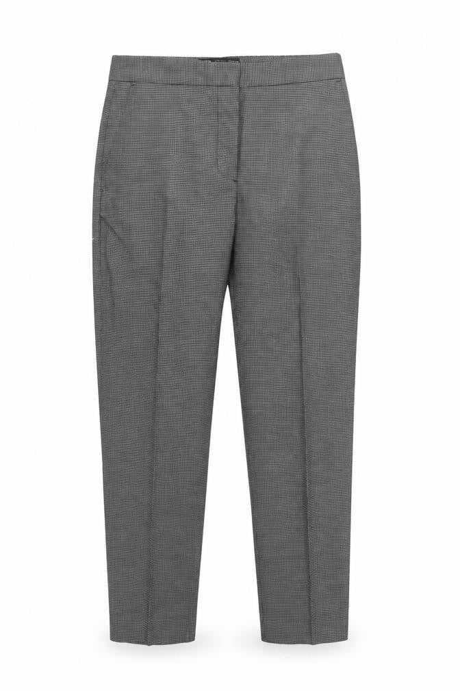 Zara Womens Grey Check Slim Fit Straight Leg Trousers Size 12