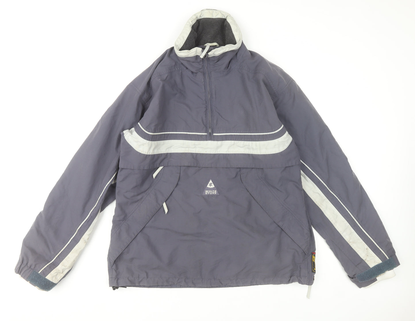 White Stuff Men's Grey L Anorak Jacket Water Resistant Outdoor Zip Pockets